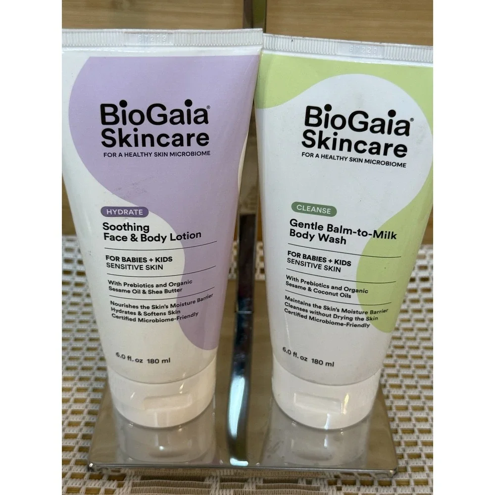 BioGaia Skincare Gentle Balm-to-Milk Body Wash & Soothing Face Body Lotion 180ml
